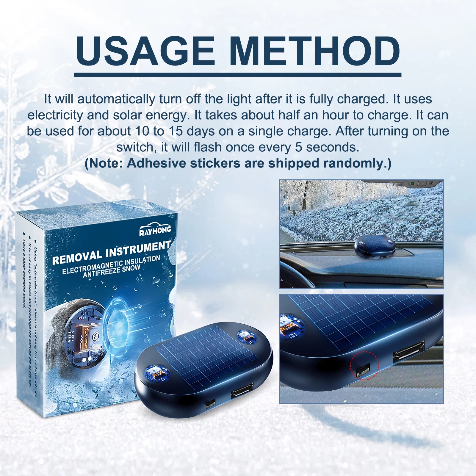 Solar Car Windshield Deicer